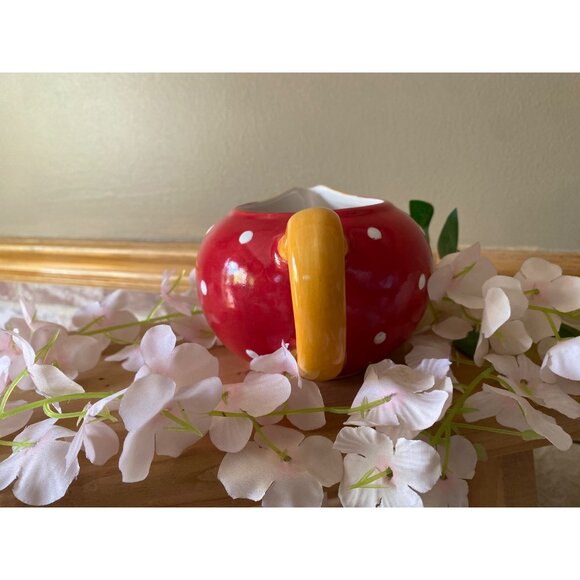 Living Art Carnival Hand-Painted Red & Yellow Polka Dot Ceramic Creamer Jug - Picture 2 of 10